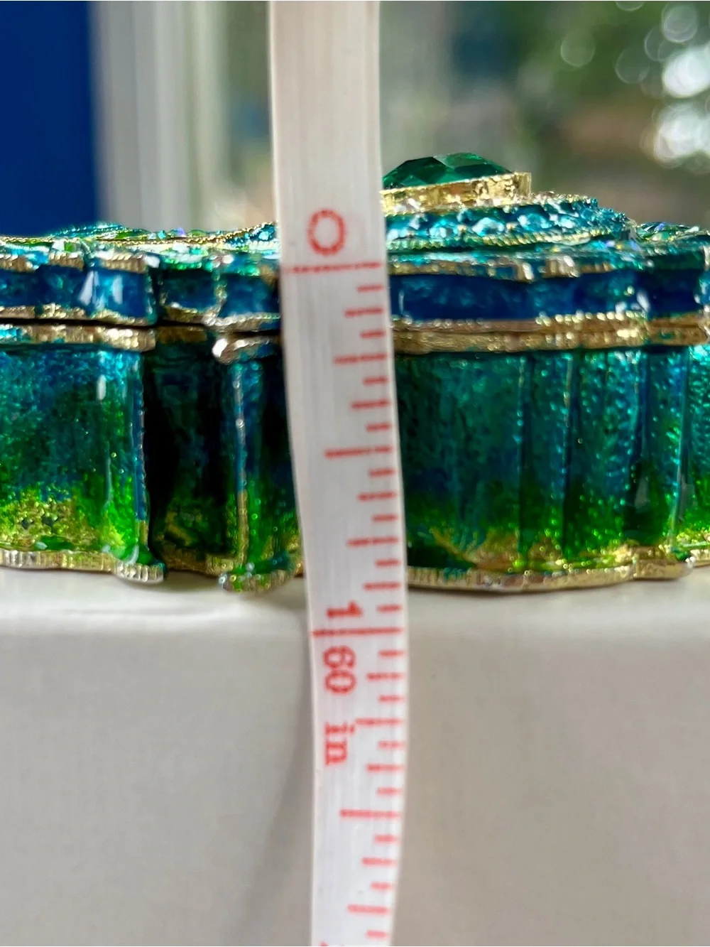 🦚 Peacock Feather Jewelry/Trinket Box w/ Magnetic Lid